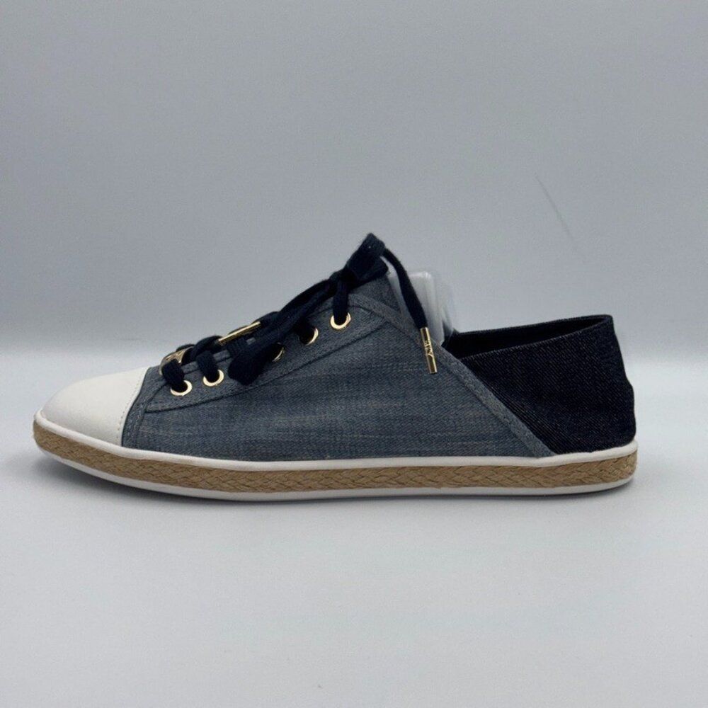 Michael Kors Kristy Slide Washed Denim Lace-Up Sneakers Womens 8.5 Pristine - Picture 10 of 12